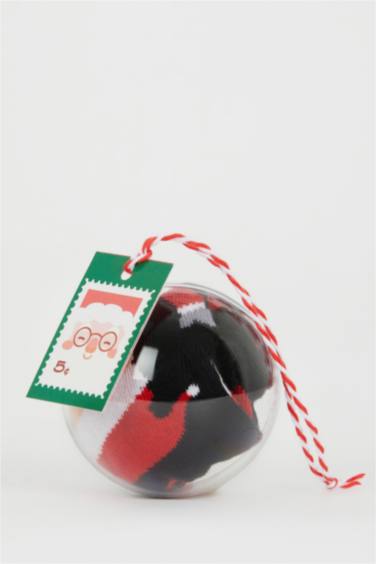 Erkek Çocuk Yılbaşı Temalı Pamuklu Uzun Çorap