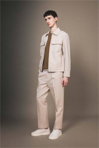 Regular Hem Twill Trousers