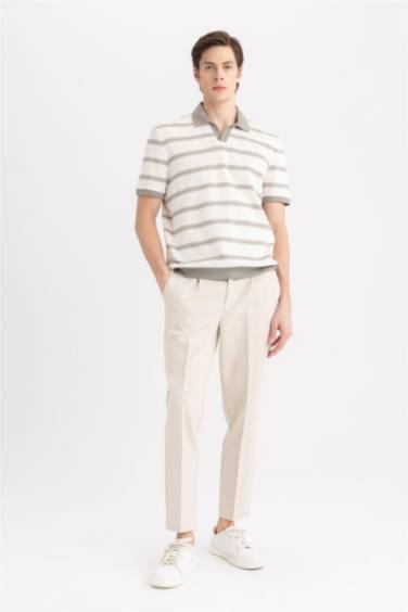 Regular Hem Twill Trousers