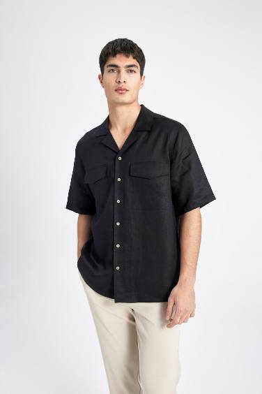 Relax Fit Resort Neck linen Short Sleeve Shirt