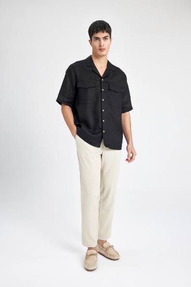 Relax Fit Resort Neck linen Short Sleeve Shirt