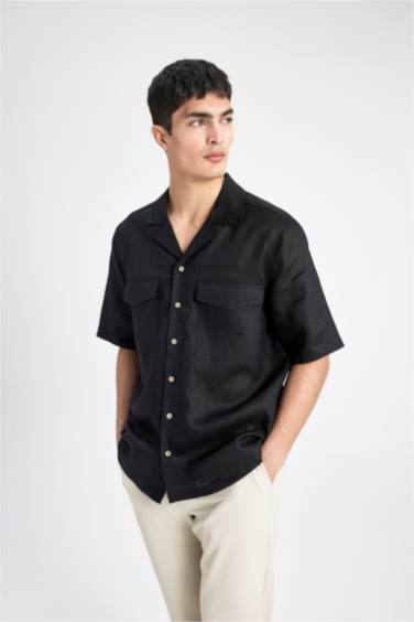 Relax Fit Resort Neck linen Short Sleeve Shirt
