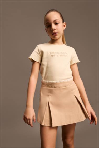 Қыздарға дөңгелек жаға минималл слоган қысқа жеңді Қысқа жеңді футболка