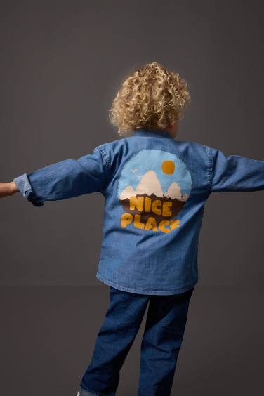 Baby Boy Long Sleeve Jean Shirt