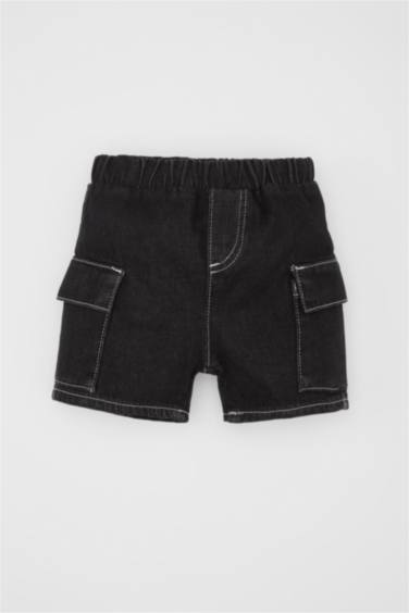 Baby Boy Regular Fit Elastic Band Denim Shorts