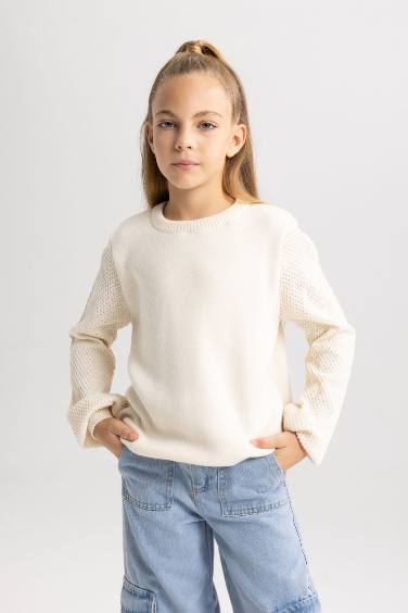 Girl Crew Neck Basic Pullover