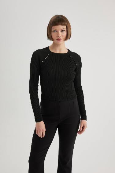 Slim Fit Crew Neck Ribana Pullover