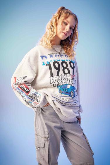 Oversize Fit Printed Sweatshirt