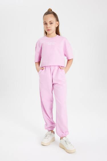 Girl Printed T-Shirt Sweatpants 2 Piece Set