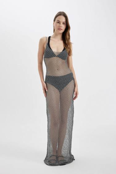 فستان بحر تريكو قصة عادية من Fall in Love