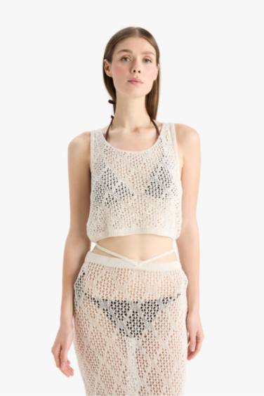 Fall in Love Knitwear Openwork Beach Blouse