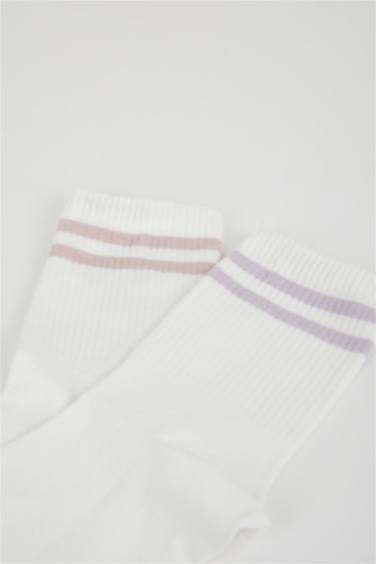 جوارب طويلة قطن نسائي - قطعتين