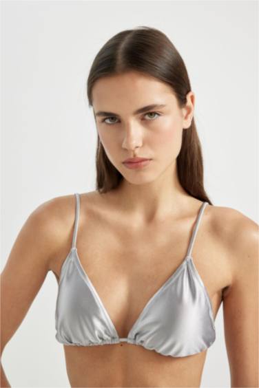 Afra x DeFacto Satin Triangle Bikini Top