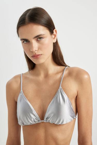 Afra x DeFacto Satin Triangle Bikini Top