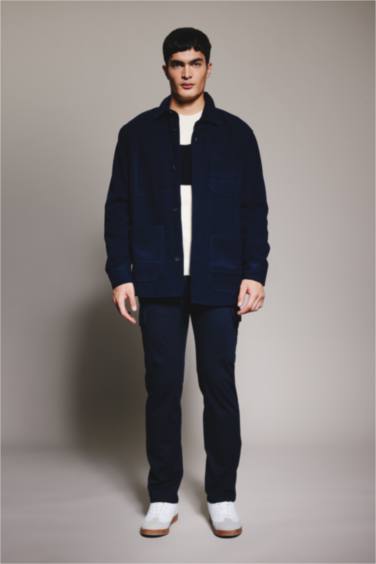 Regular Fit Buttoned Pocket Soft Fuzzy Cashmere Shirt