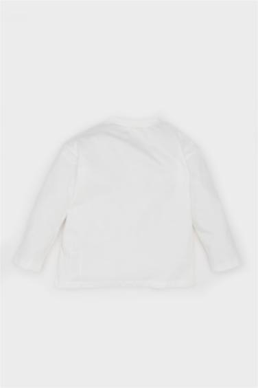 تيشيرت أولاد كم طويل قصة عادية برقبة مستديرة