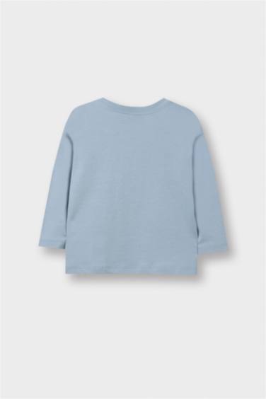 Erkek Bebek Bisiklet Yaka Basic Düz Uzun Kollu Tişört