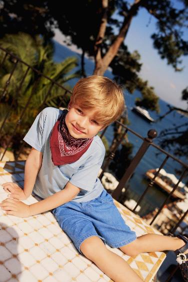 T-Shirt Col Rond à Manches Courtes pour Bébé Garçon