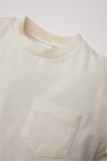 تيشيرت أولاد نص كم قصة عادية برقبة مستديرة