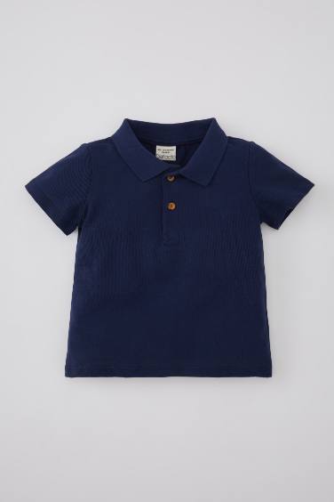 T-Shirt Polo à Manches Courtes en Piqué pour Bébé Garçon