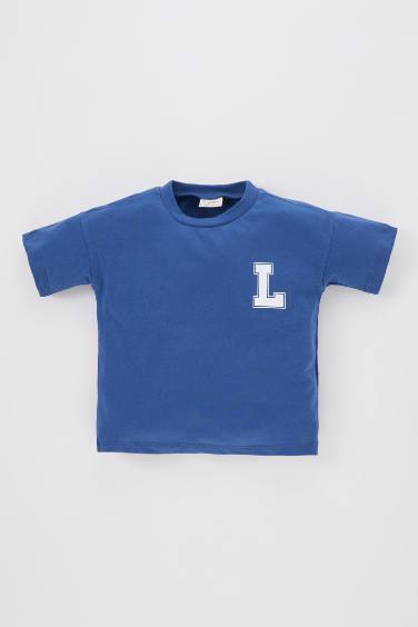 Baby Boy Crew Neck Printed Short Sleeve T-Shirt