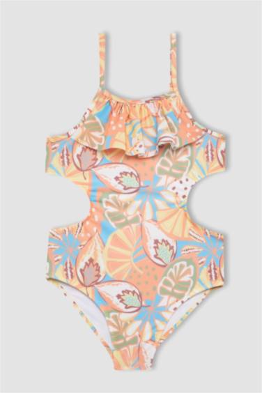 Girl Slim Fit Printed Swimsuit