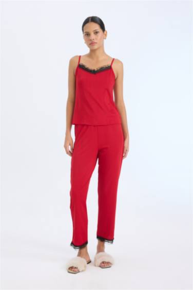 Yılbaşı Temalı Regular Fit Beli Lastikli Casual Pijama Altı-Fall in Love