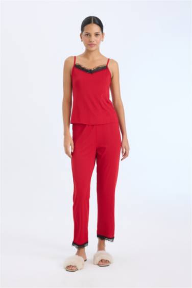 Yılbaşı Temalı Regular Fit Beli Lastikli Casual Pijama Altı-Fall in Love