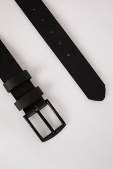 Man Rectangle Clasp Faux Leather