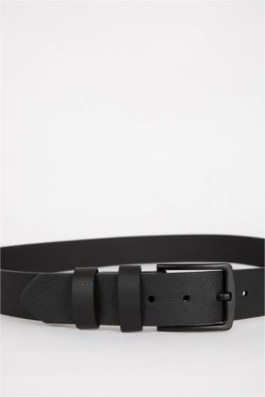 Man Rectangle Clasp Faux Leather