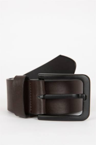 Man Rectangle Clasp Faux Leather