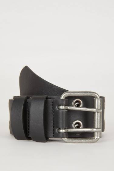 Man Faux Leather Jean Belt