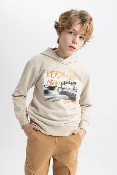 Boy Printed Hooded Sweatshirt