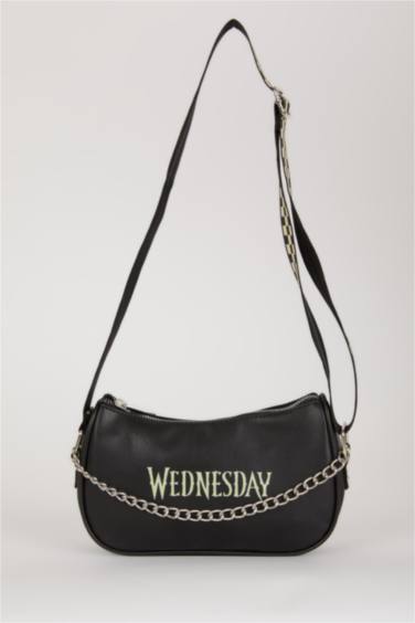 Wednesday Licensed Faux Leather Crossbody Bag