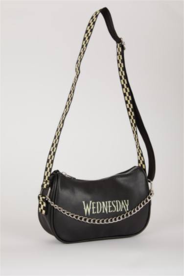Wednesday Licensed Faux Leather Crossbody Bag
