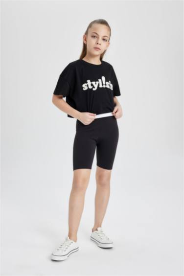 تيشيرت كروب بناتي نص كم برقبة مستديرة