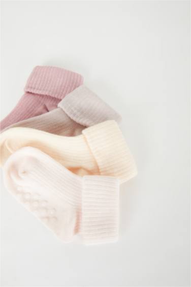 Baby Girl 4 Piece Cotton Long Socks