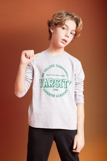 Boy Crew Neck Printed Long Sleeve T-Shirt