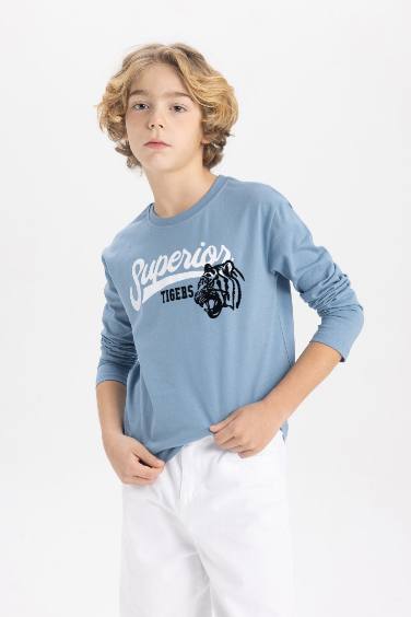 Boy Crew Neck Printed Long Sleeve T-Shirt