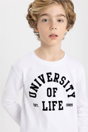 Boy Regular Fit Crew Neck Combed Cotton T Shirt