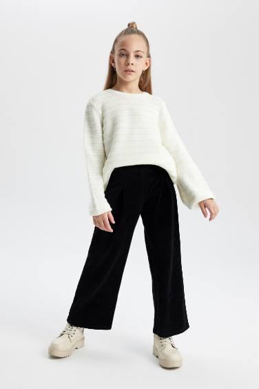 Girl Wide Leg Corduroy Sweatpants