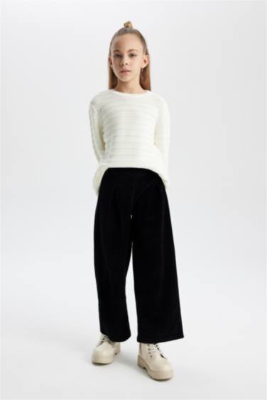 Girl Wide Leg Corduroy Sweatpants