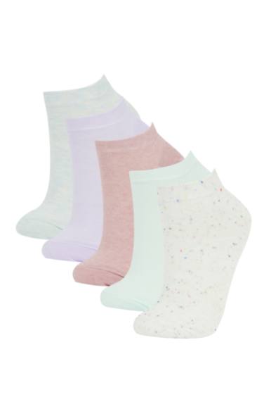 Kadın 5'li Pamuklu Patik Çorap