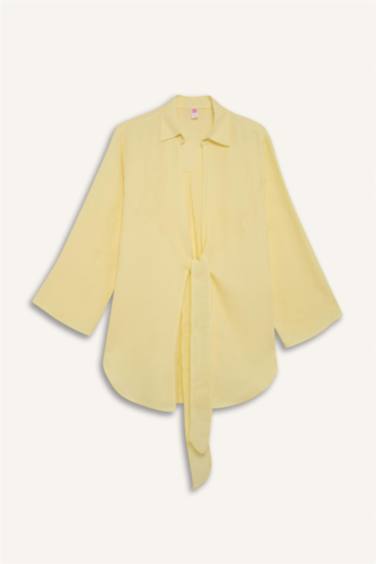 %100 Pamuk Önden Bağlamalı Plaj Gömleği - Görsel 7