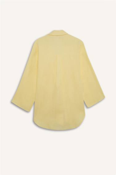 %100 Pamuk Önden Bağlamalı Plaj Gömleği - Görsel 9