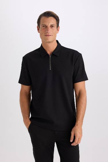 Regular Fit Pleat Polo T-Shirt