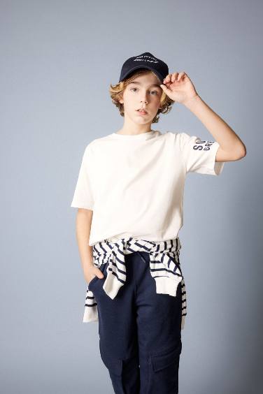 Boy Crew Neck Printed Short Sleeve T-Shirt