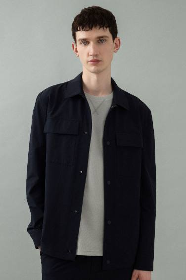 Regular Fit Polo Neck Overshirt