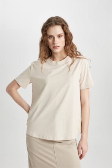 Regular Fit Crew Neck Cotton Short Sleeve T-Shirt