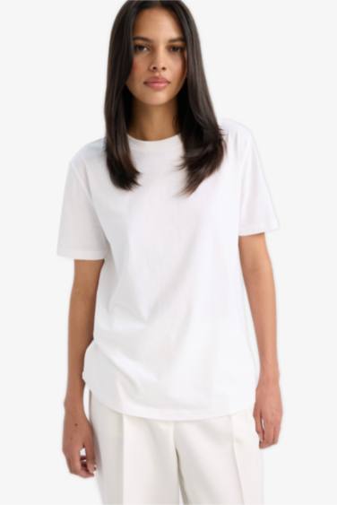 Regular Fit Crew Neck Basic Cotton T-Shirt